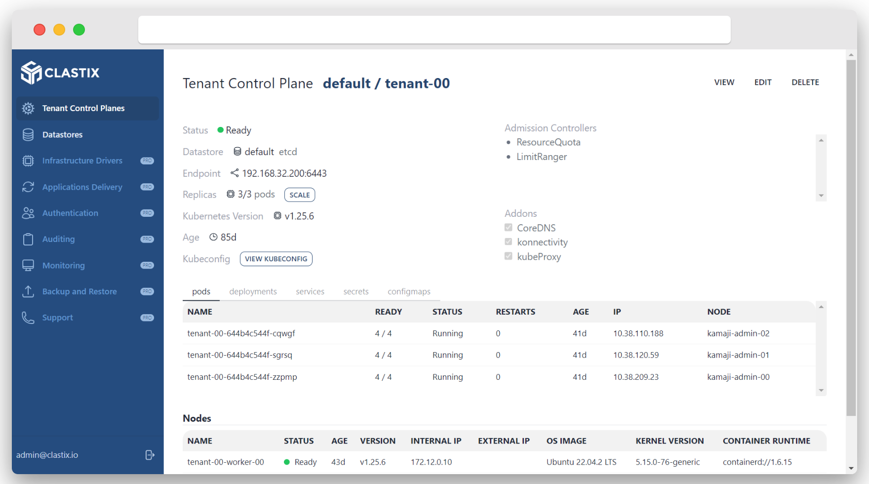 Console Tenant Control Plane View